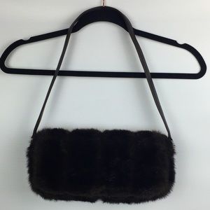 Authentic Pretty Black Faux Fur Preston & York Shoulder Bag.